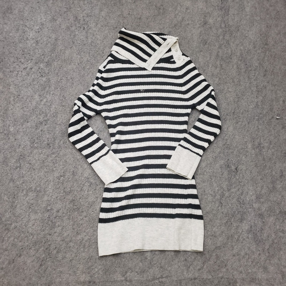 Free People Sweater Womens Extra Small Gray Black Lightweight Striped Ladies